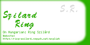 szilard ring business card